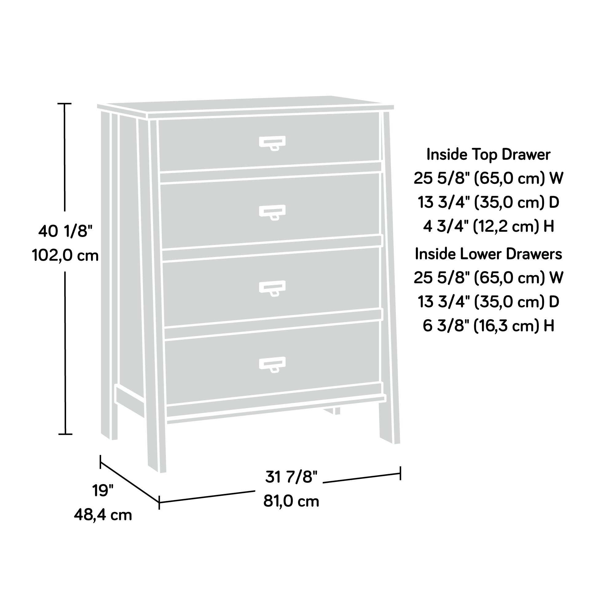 Timber Oak 4-Drawer Dresser X344403
