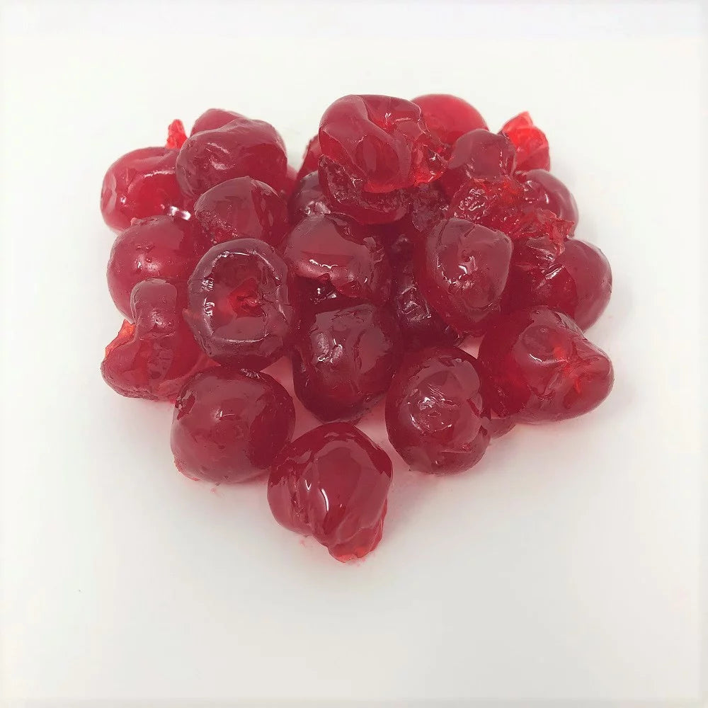 Red Whole Cherries Candied Fruit Glaze 1 pound A56534