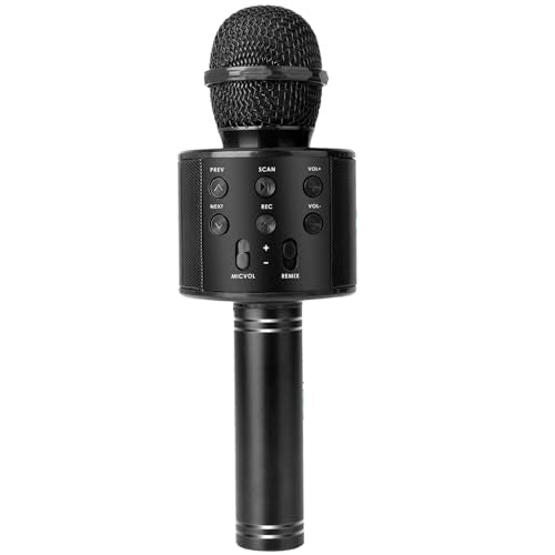 Black Wireless Bluetooth Karaoke Microphone Speaker T170315