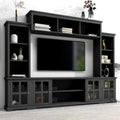 Black Entertainment Wall Unit with Glass Doors & Shelves M514834