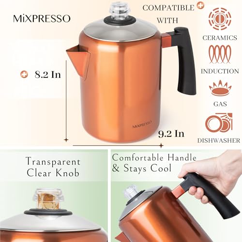 52 oz 12 Cup Stainless Steel Coffee Percolator H94822