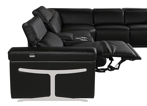 6-Piece Italian Leather Sectional Sofa with Power Reclining Seats X108