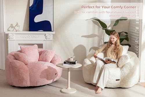 Beige Floral Shaped Bean Bag Sofa C5655
