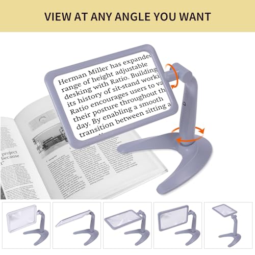 5X Folding Handheld Rectangular Magnifier with 48 Lights N266