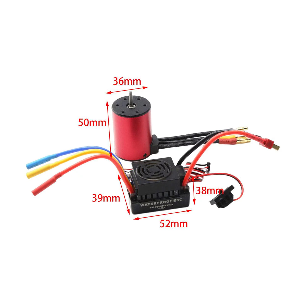 Waterproof Brushless Motor 60A ESC 50Mmx36mm 4 Poles 2300kv J696