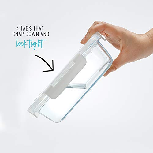 5-Pack Two Compartments Glass Storage Containers with Locking Lids, 27 oz. J952595