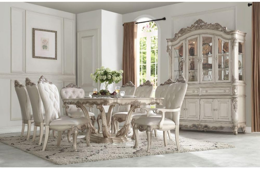 9-Piece Dining Set with Extendable Table, 6 Side Chairs and 2 Arm Chairs F332