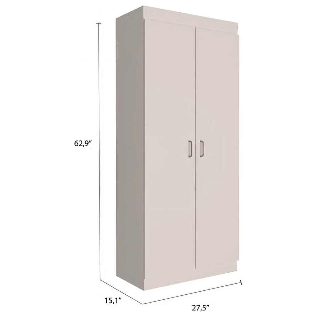 White 5-Shelf Engineered Wood Pantry Cabinet I5762