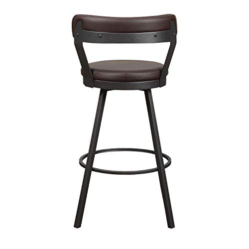Black Swivel Counter Stool, Set of 2, 25.5" Seat Height U43638