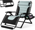 Zero Gravity Chair, 350Lbs Capacity Oversize XL Outdoor Anti Gravity Folding Adjustable Recliner with Adjustable Headrest, Foot Pad & Cup Holder V761