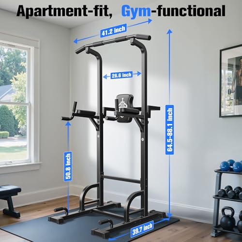 Pull Up Bar Dip Station Power Tower Multi-Function Home Gym Strength Training Fitness Equipment 450LBS C6185