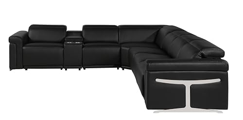 6-Piece Italian Leather Sectional Sofa with Power Reclining Seats X108