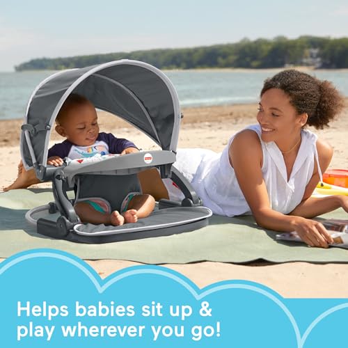 Travel Baby Chair Floor Seat with Snack Tray and Canopy D48377