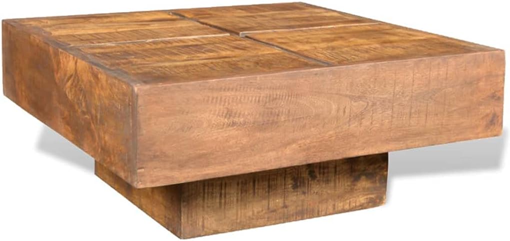 Brown Square Solid Mango Wood Coffee Table I860