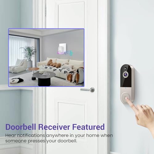 Black 1080P Wireless Video Doorbell Camera with Night Vision E974