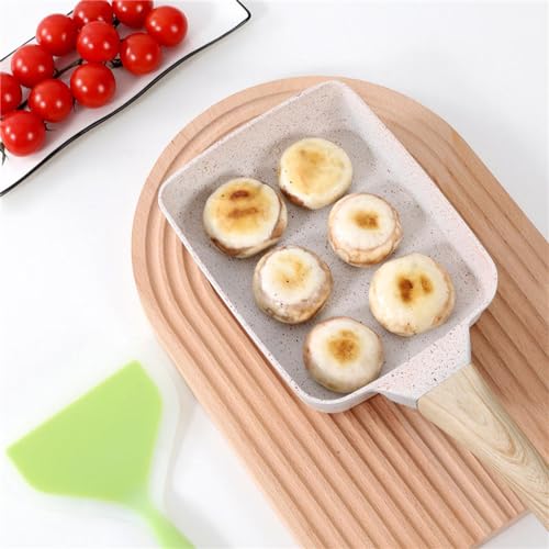 White Square Nonstick Tamagoyaki Pan with Lid and Oil Brush L399
