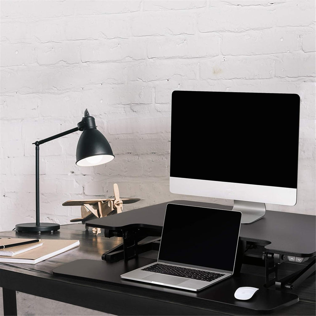 35" Wide Electric Standing Desk Converter with Keyboard Tray Y84616