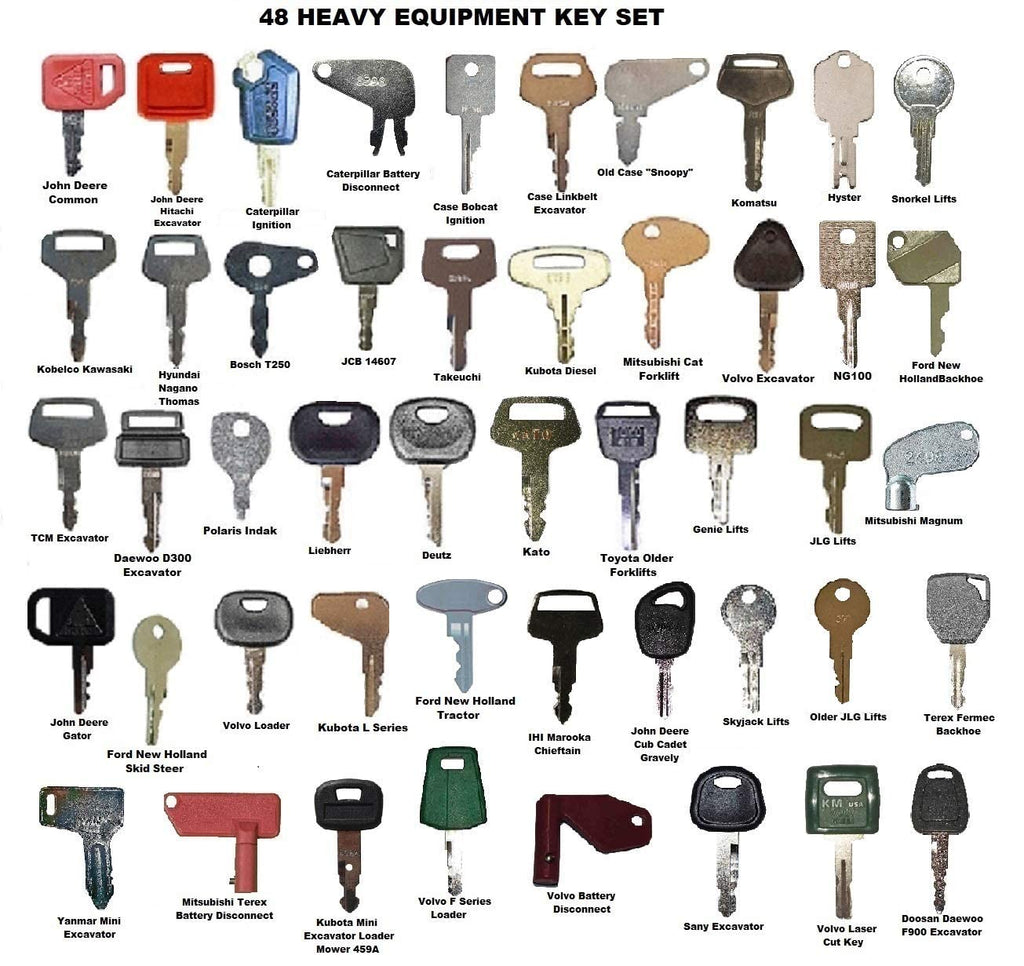 48 Heavy Construction Equipment Ignition Key Set Pack of 2 K6466
