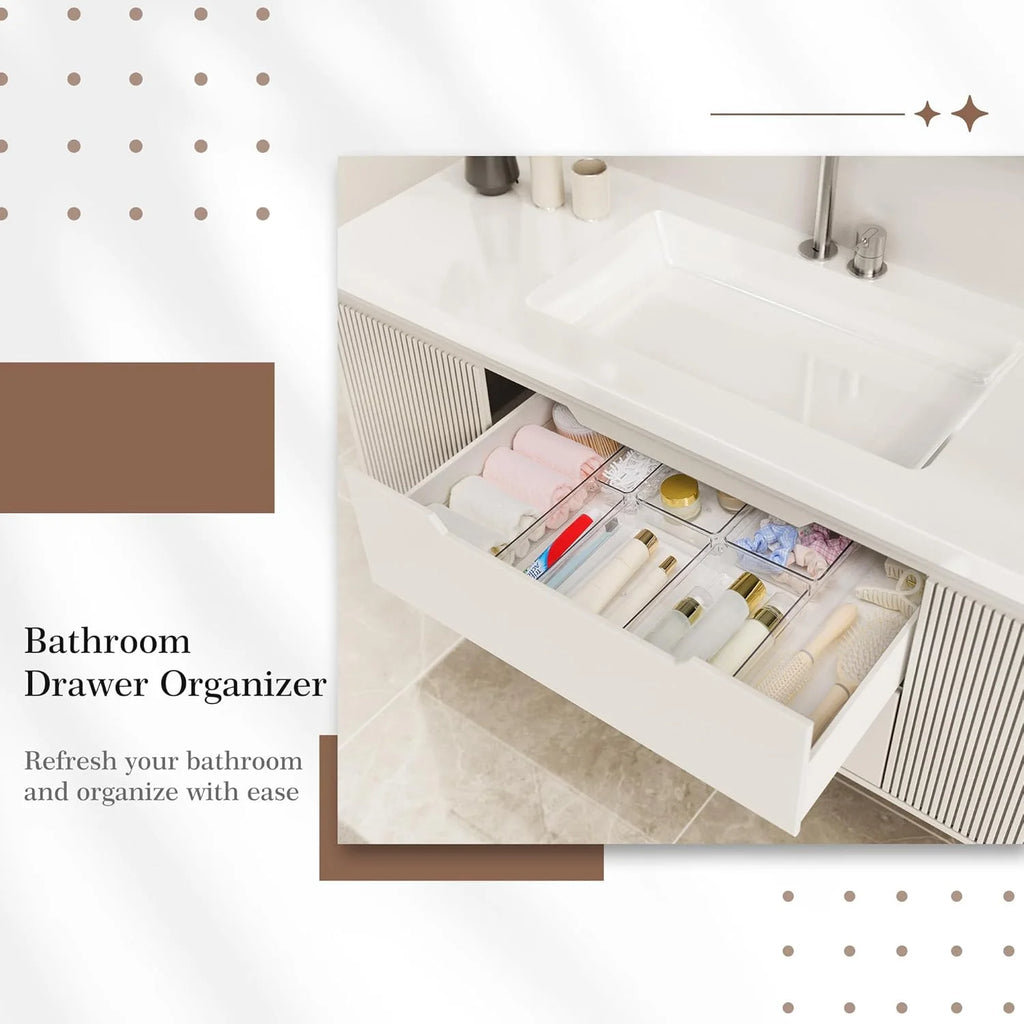 14 PCS Clear Plastic Drawer Organizer Set R7387