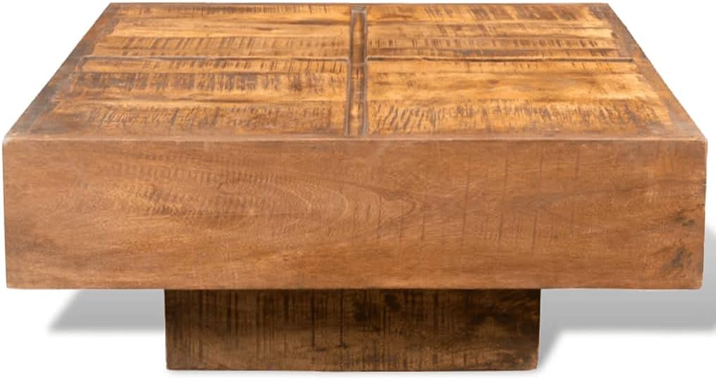 Brown Square Solid Mango Wood Coffee Table I860