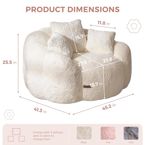 Beige Floral Shaped Bean Bag Sofa C5655