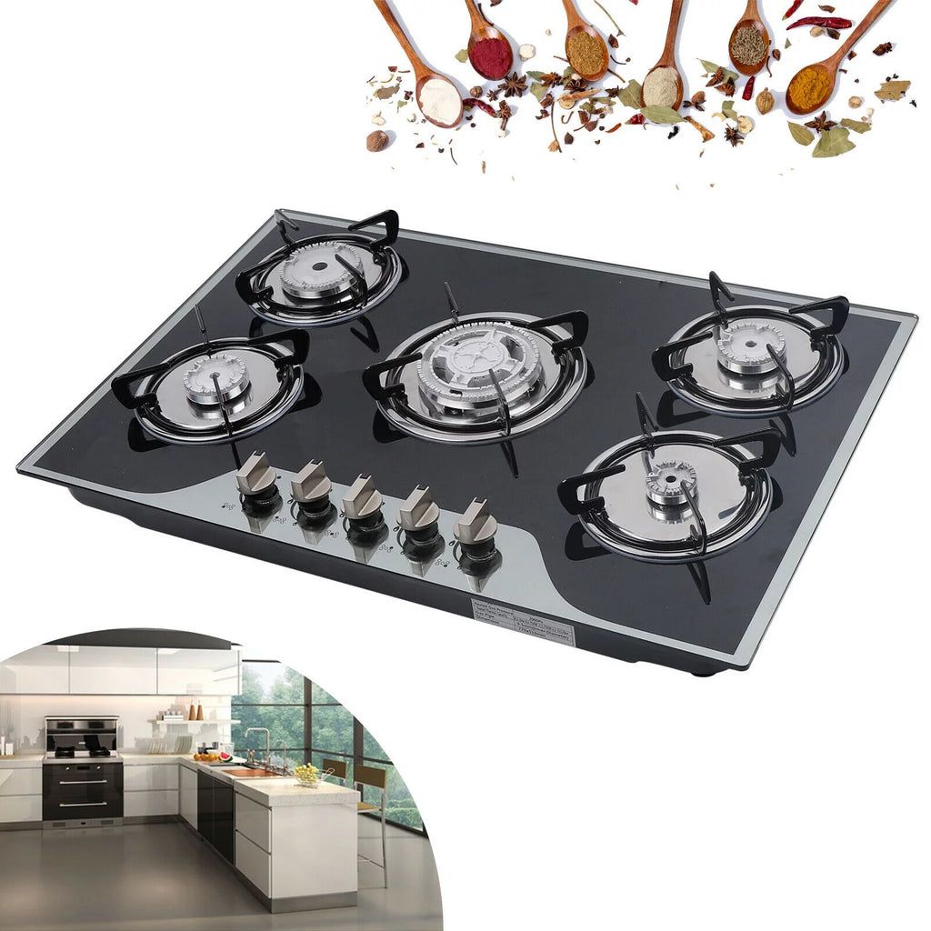 30" 5 Burner Gas Cooktop with Tempered Glass P8046