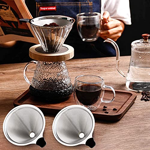Stainless Steel Reusable Cone Coffee Mesh Dripper H963899