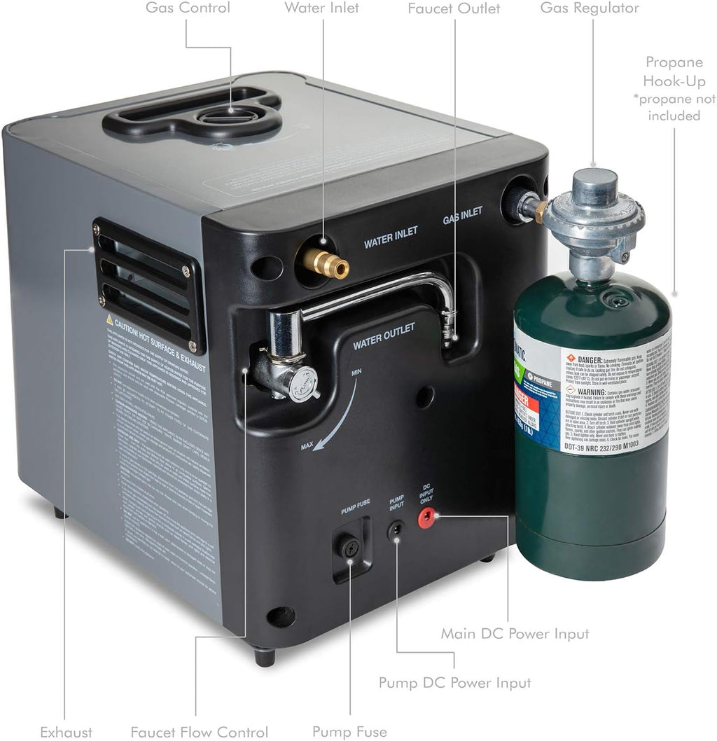 Portable Propane Water Heater & Shower Pump with Carry Case F622882
