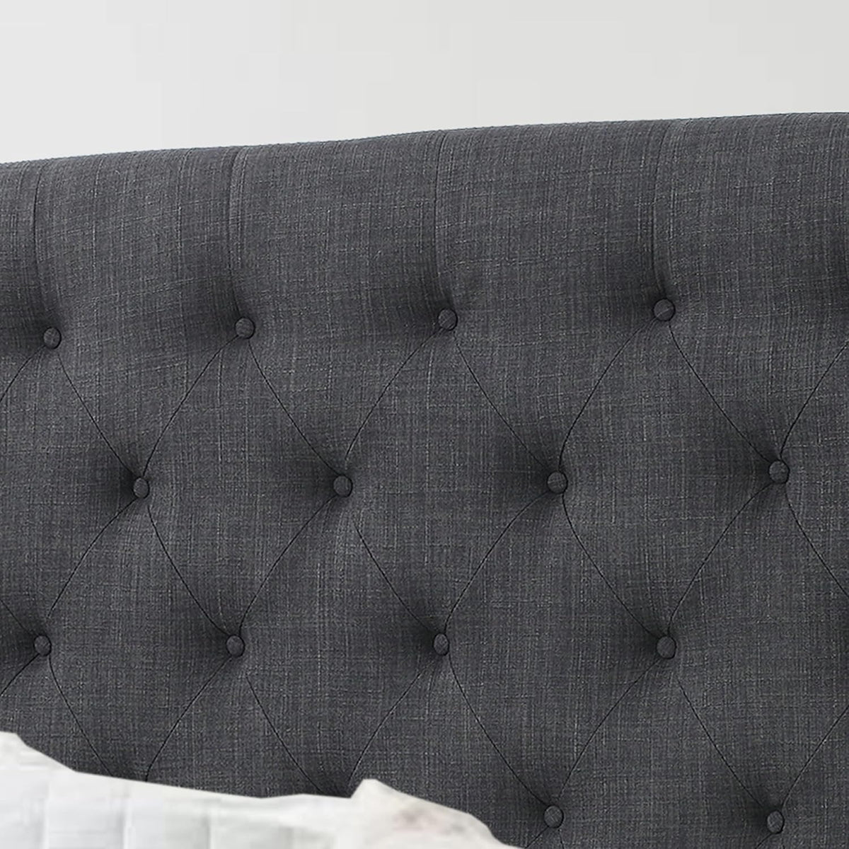 Charcoal Upholstered Wingback Headboard, Full P952762