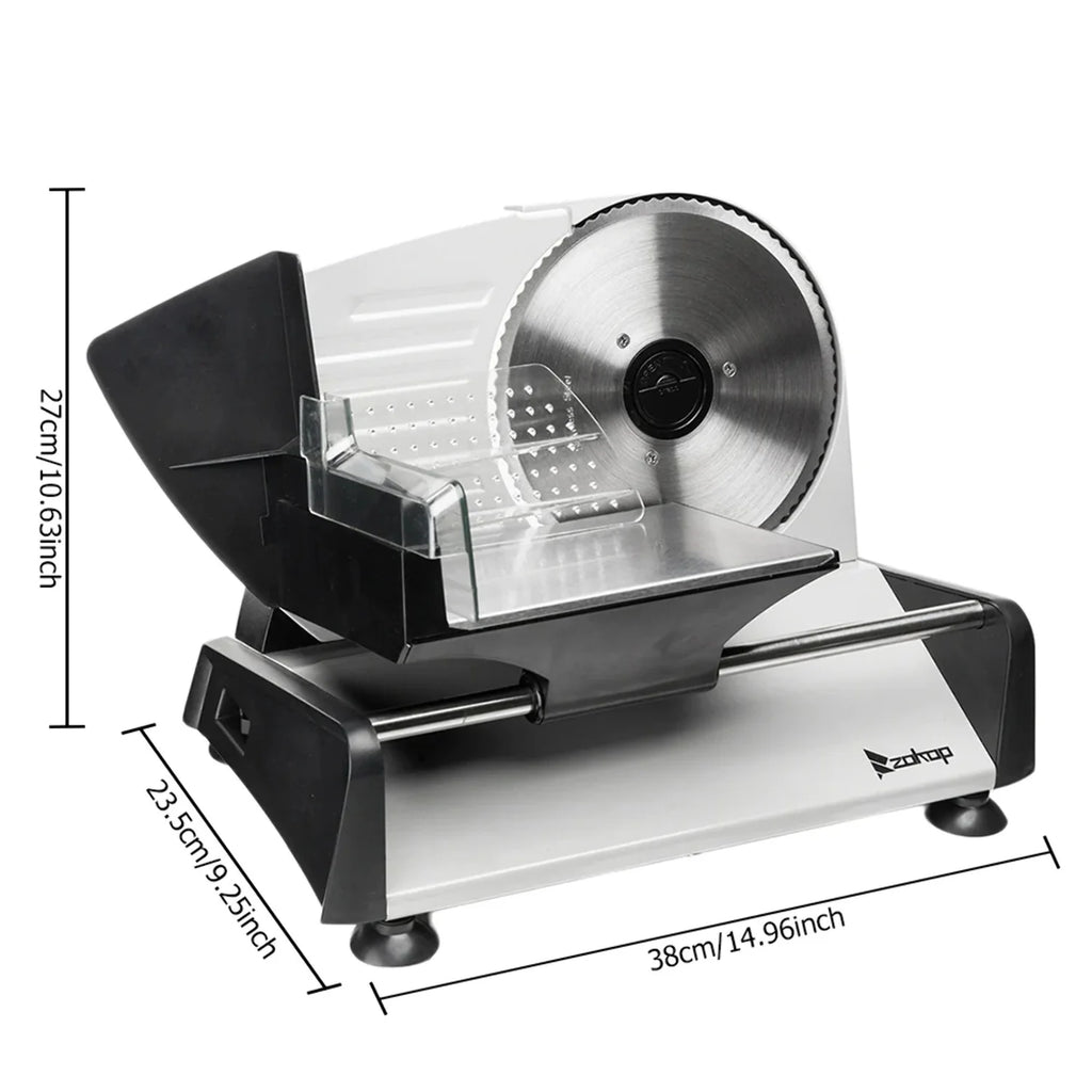 Electric Deli Food Slicer with Removable 7.5'' Serrated & Stainless Steel Blade Y9026