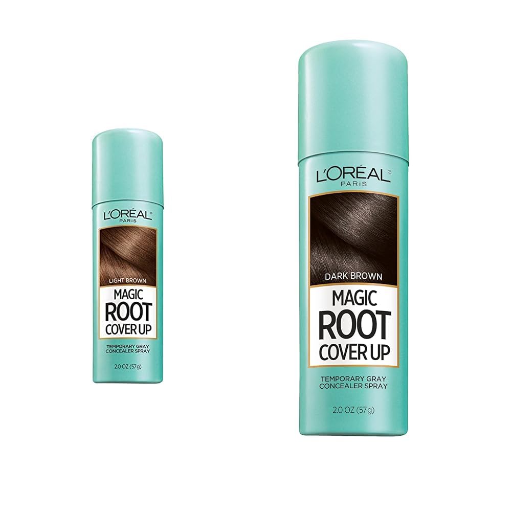 Light Brown and Dark Brown 2 oz. Gray Concealer Spray Bundle Q466294