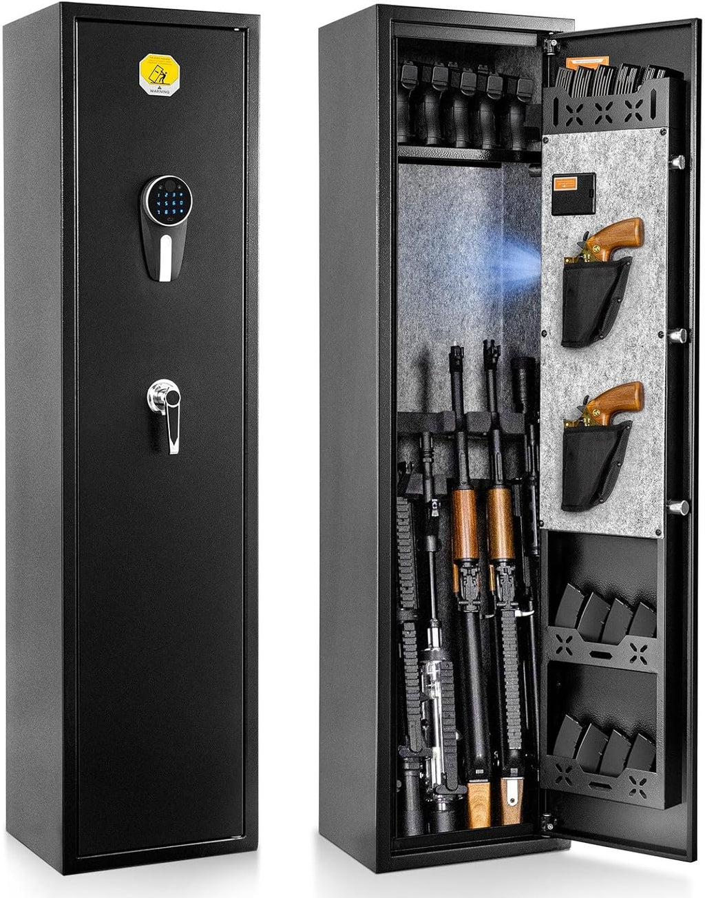 6 Long Gun Safe with Keys Keypad Wall Mount S7812