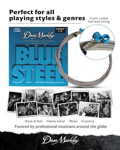 Blue Steel Electric Guitar Strings 6 Piece Set Gauges 8-38 J58151