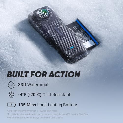 Waterproof 8K 360 Action Camera with Removable Lens Guards P770