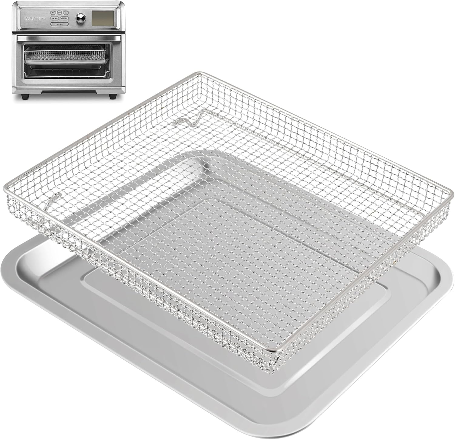 Stainless Steel Air Fryer Basket and Baking Tray (1 Set) S203207