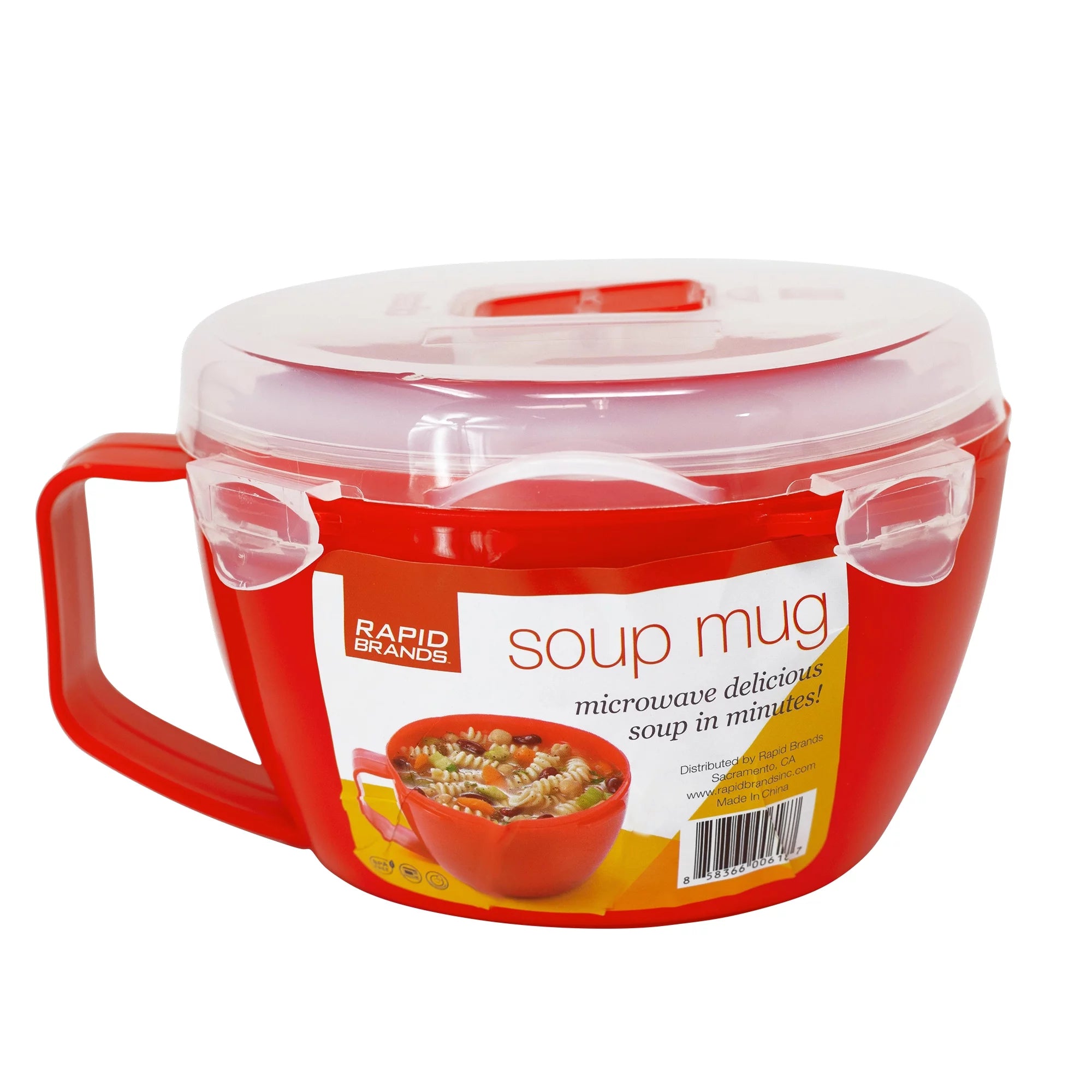 Red Microwaveable BPA-Free Soup Bowl I55566