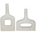 16" 13"H White Ceramic Vase Set of 2 T5207