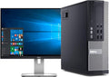 Small Form Factor Desktop PC, Intel Core i7-4770, 16GB Ram, 2TB SATA Drive + 256GB SSD, 24-inch LCD, Windows 10 Pro H9235