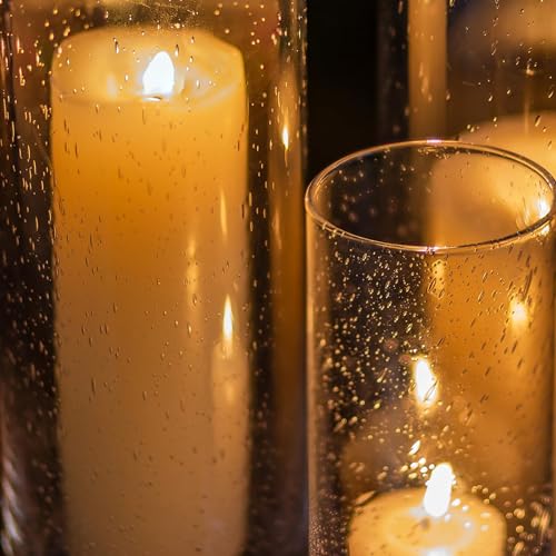 3 PCS Clear Glass Cylinder Candle Holder J76852