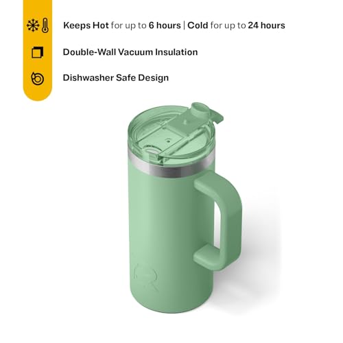 20oz Insulated Stainless Steel Travel Mug with Lid and Handle O293