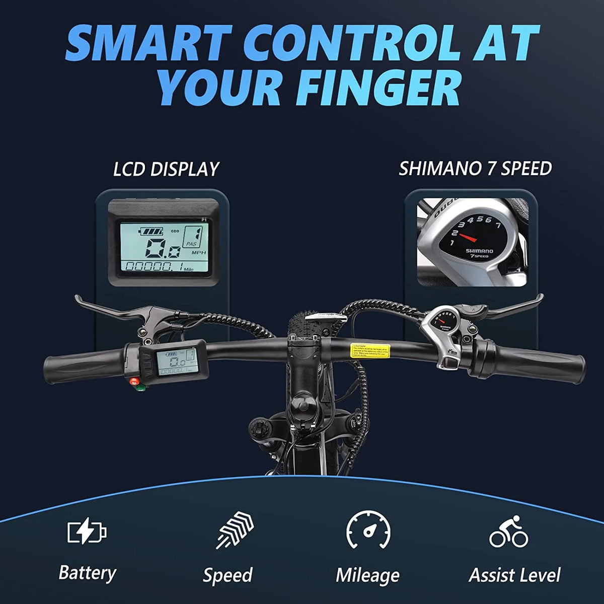 26" Fat Tire Electric Bike 500W 48V 13AH Removable Battery 20MPH C153