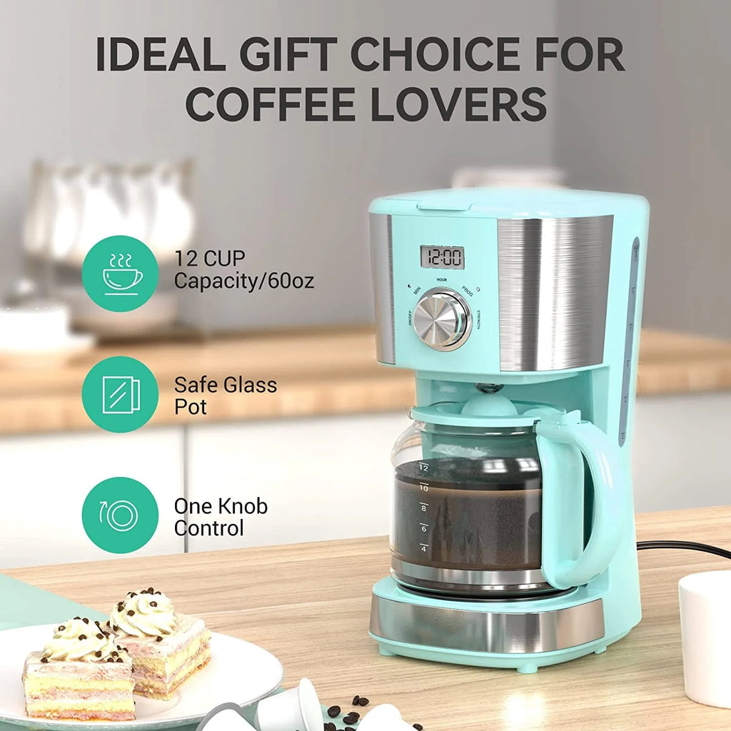 Blue 12-Cup Programmable Drip Coffee Maker X675693