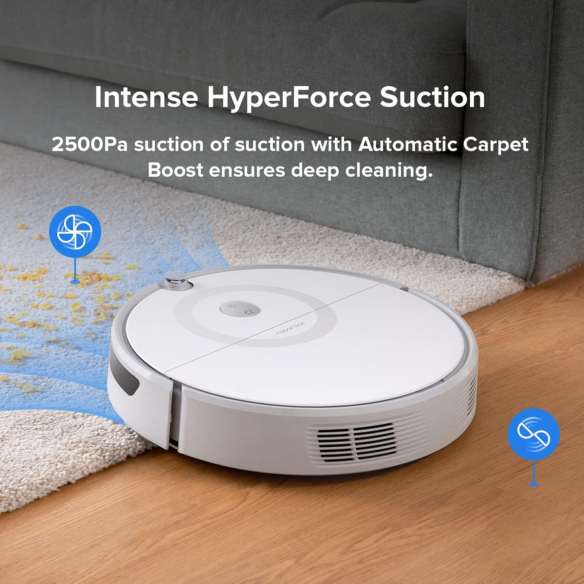 White Robot Vacuum Cleaner with 2500Pa Suction T99400