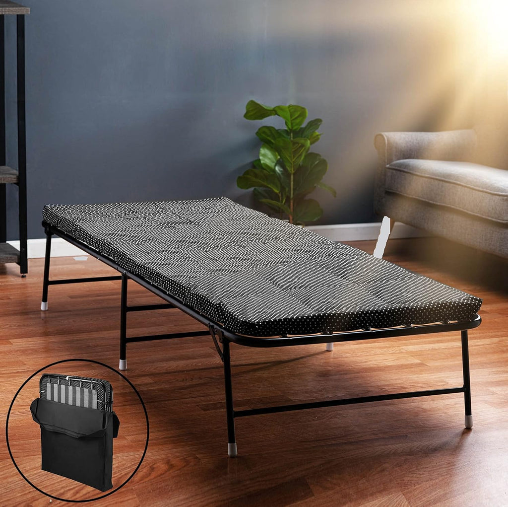 Folding Bed with Memory Foam Mattress and Carry Bag T5346