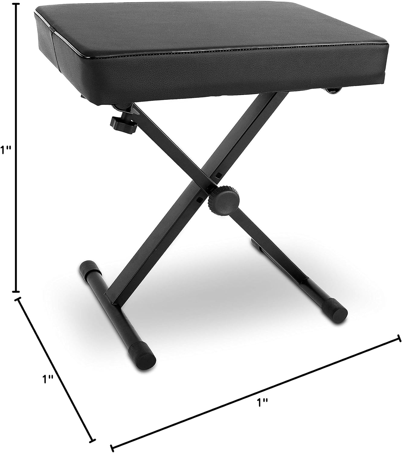 Adjustable Padded Bench Keyboard Piano Seat with Extra Thick Foam Cushion Z3754