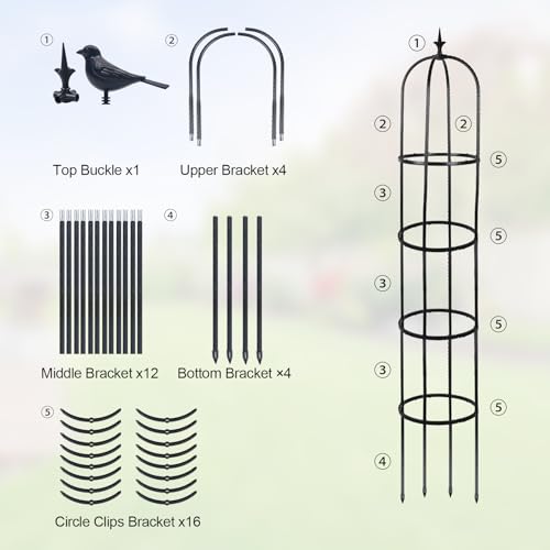 2 Pack 6ft Garden Obelisk Trellis for Climbing Plants W25906