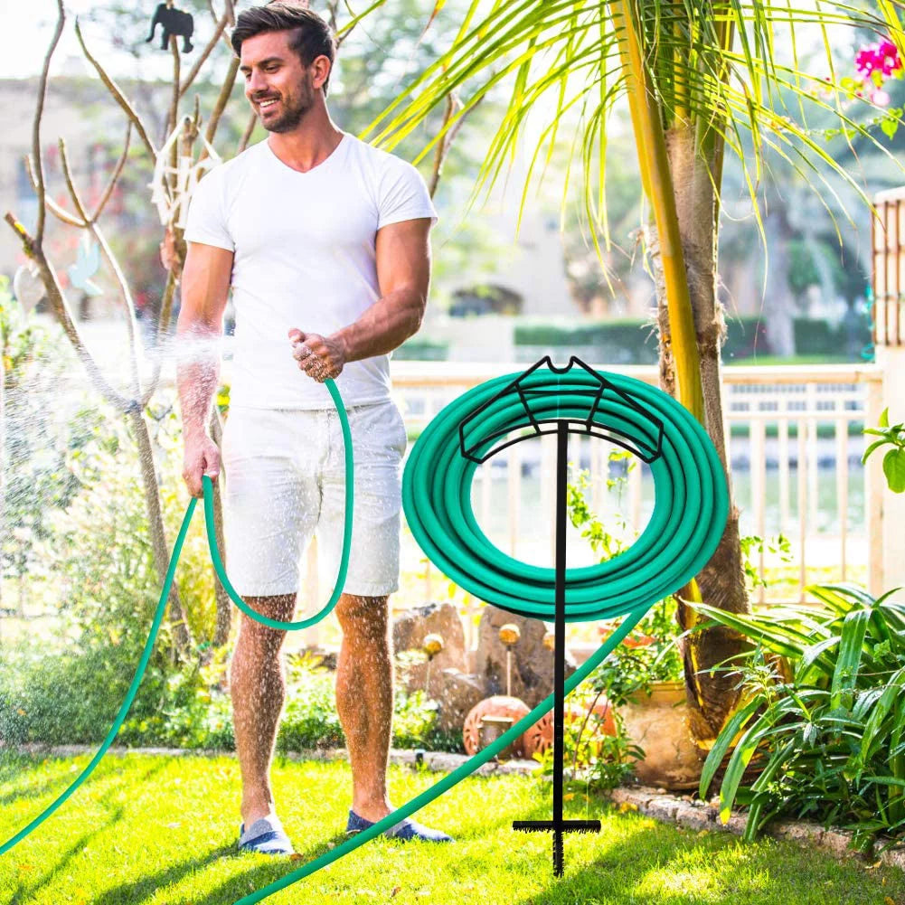 Black Heavy Duty Metal Garden Hose Holder B946