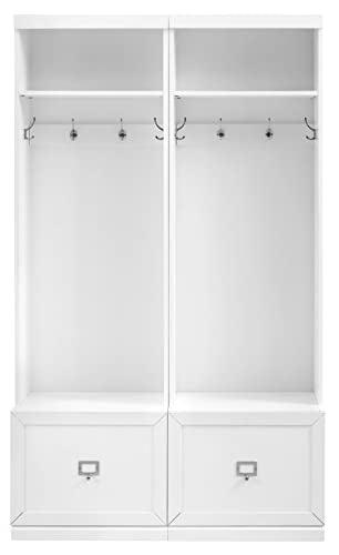 White 2-Piece Entryway Set with 2 Hall Trees N312