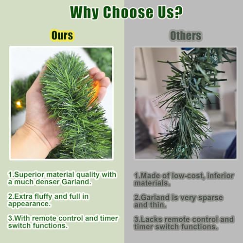 30 Feet 50 LED Battery Operated Pre-Lit Green Garland J614612