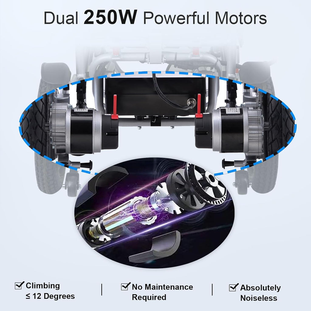 15 Miles Range Foldable Electric Wheelchair B7358